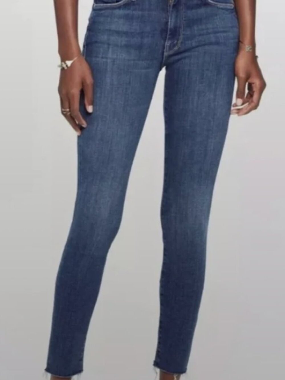 **MOTHER The Looker Ankle Fray Skinny Jeans Dark Wash Size 26**